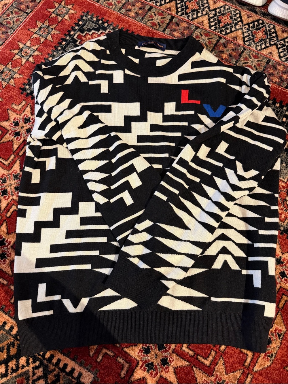 Louis Vuitton Geometric Fire Tree Monogram Sweater - XXL - Like New Condition